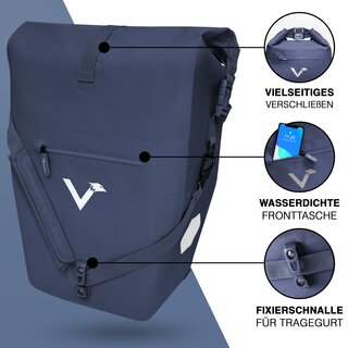 Valkental ValkOcean Gepcktrgertasche aus recyceltem Plastik Blau