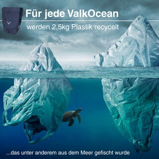 Valkental ValkOcean Gepäckträgertasche aus recyceltem Plastik Grün