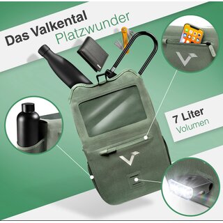 Valkental Front Pack -  robuste & wasserdichte Lenkertasche grün